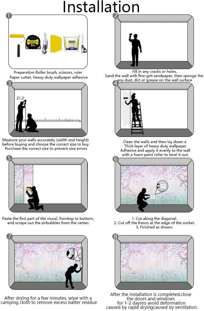 Hazy Pink Leaves and Greenery Wallpaper, Large Art Wall murals for Bedroom, Living Room, Bath Room backdrops(Non-self-Adhesive)