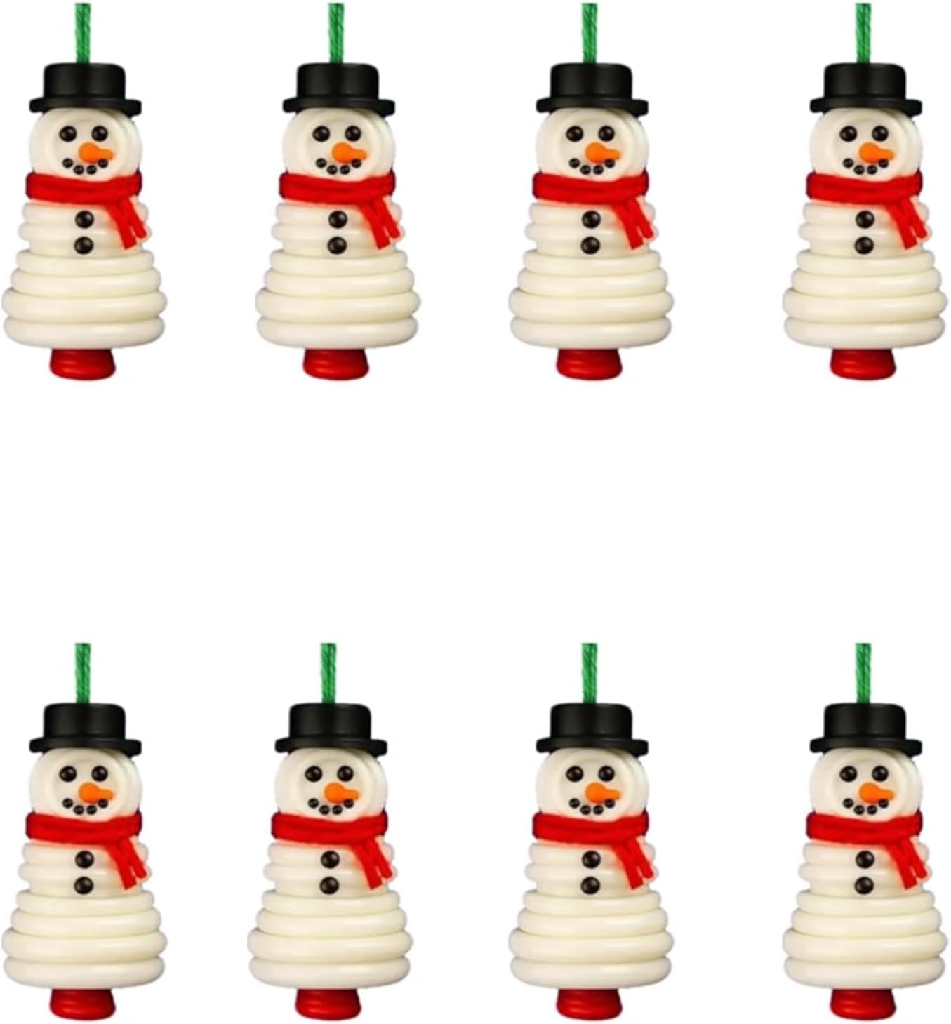 DIY Christmas Button Ornament Making Set - Snowman/Santa/Angel, Fun Holiday Craft Kit for All Ages, Ideal Xmas Tree Hanging Decor & Festive Gifts (8pcs-D)