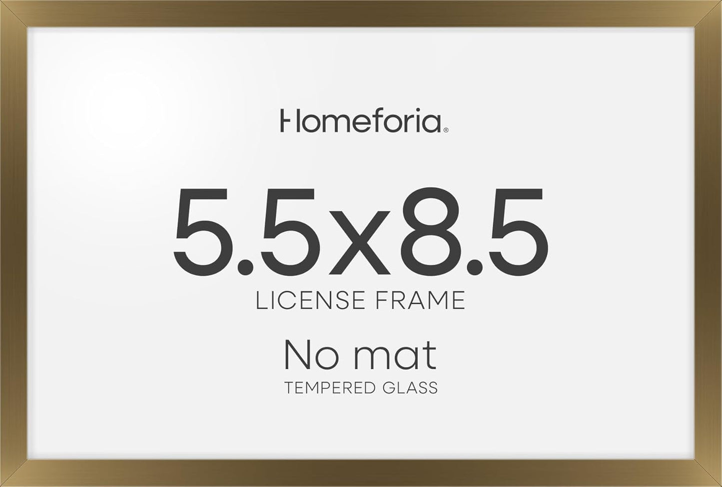 Homeforia 5.5 x 8.5 Business License Frame Bronze, High End Metal 5.5x8.5 Certificate Frame, 8.5x5.5 Document Frames for Wall or Tabletop, 5.5 by 8.5 Picture Frames, Tempered Glass, Wall Kit, Set of 1