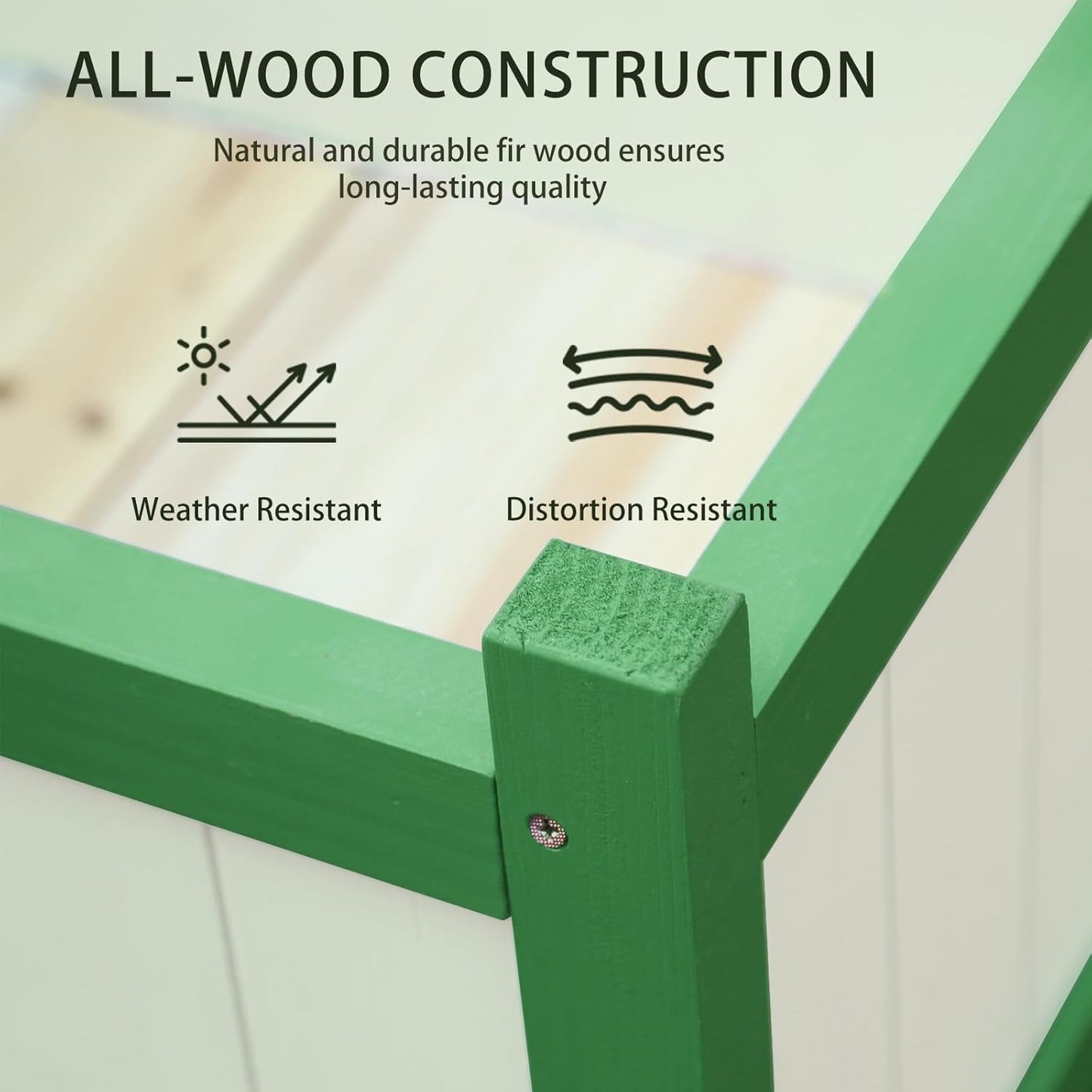 Wood Planter with Trellis Raised Garden Bed for Climbing Plants Elevated Wooden Planter Box,Outdoor Gardening Planting Bed to Grow Vegetables Climbing Plants Herbs Flowers(Green)