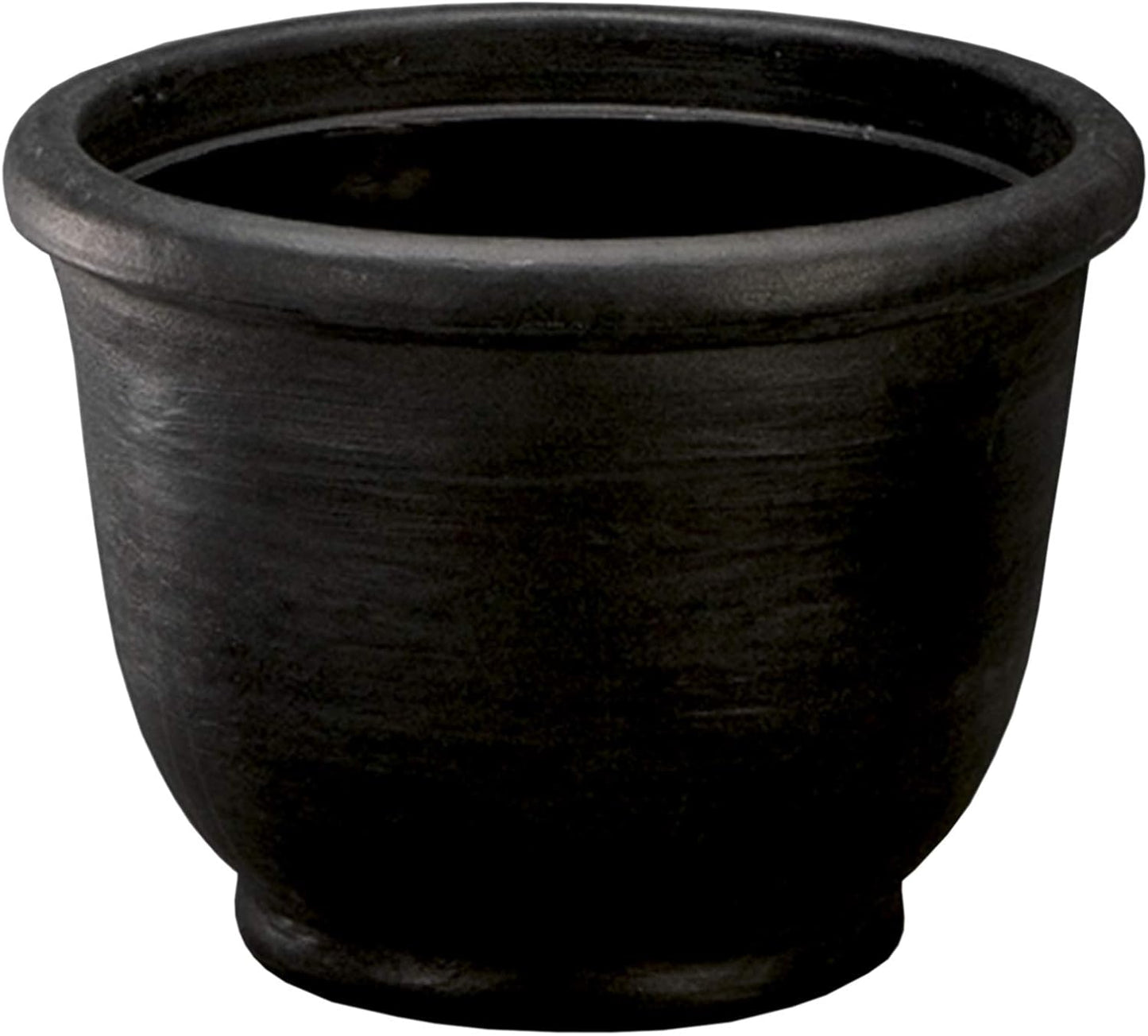 Crescent Garden Agave Planter, Charming Old-World Plant Pot, 21-Inch (Caviar Black)