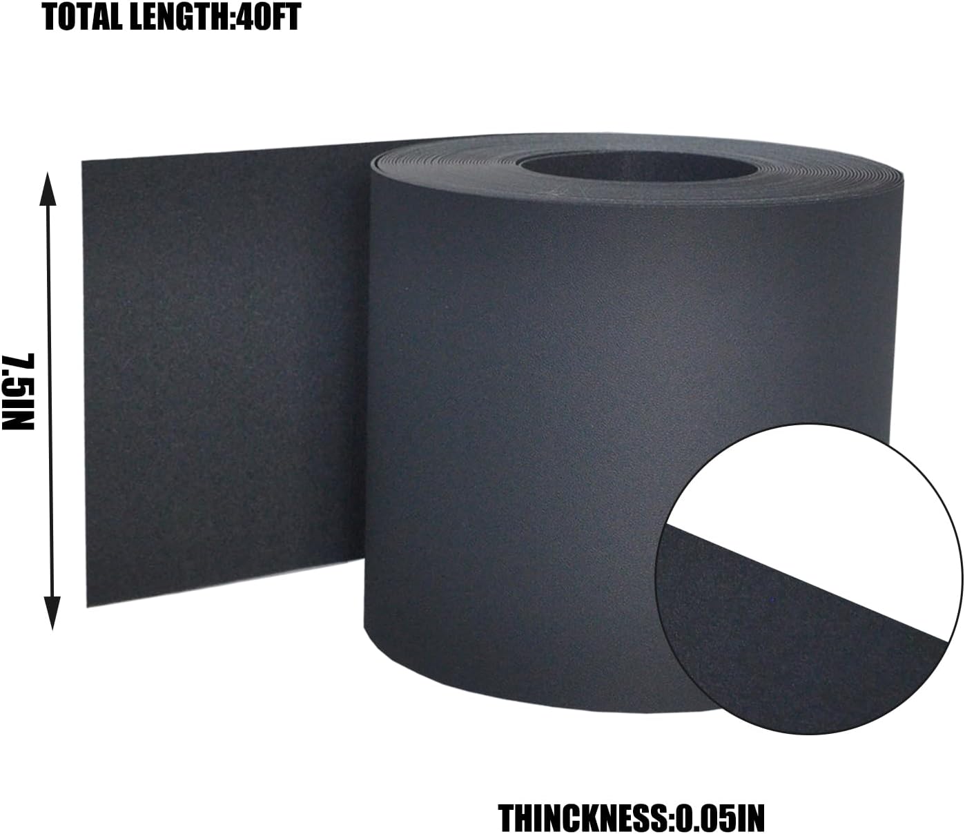 40ft Landscape Garden Edging 7.5 Inch Tall, Dark Gray