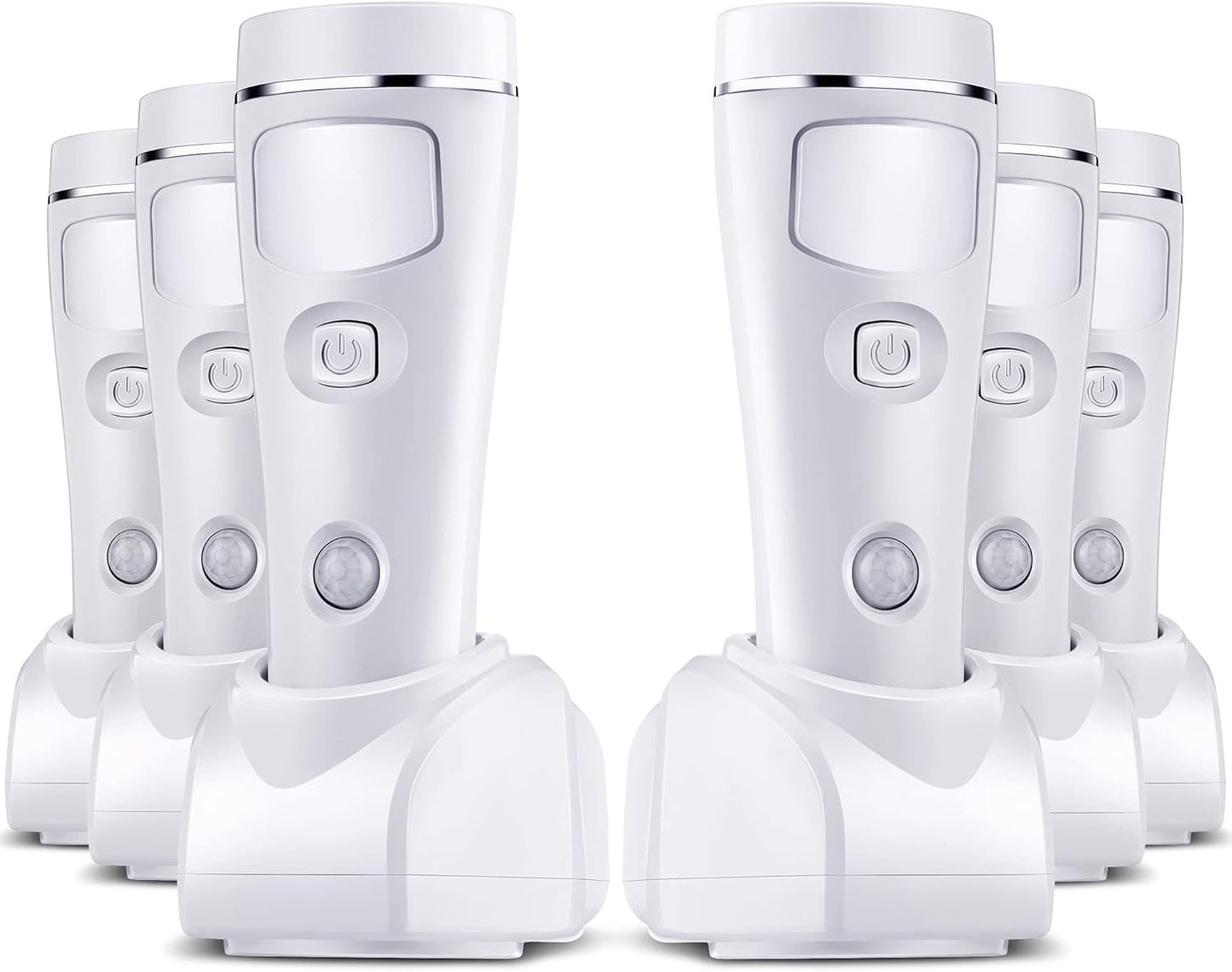 Enhon 4 in 1 LED Emergency Lights for Home Power Failure, 6 Pack Rechargeable Plug in Flashlight Motion Sensor Night Light, Automatic Turn On Power Outage Light for Home Hurricane Supplies(White)