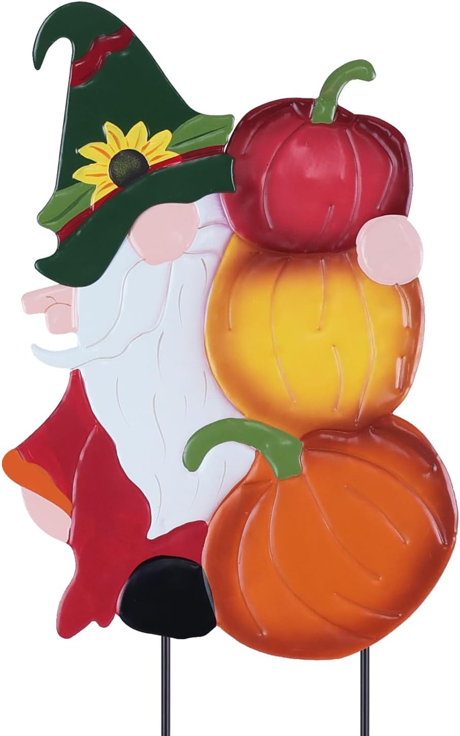 YEAHOME Fall Decorations Outdoor, Metal Gnome with Pumpkin Decorative Garden Stakes for Fall Decor, Autumn Yard Signs for Home Outside Garden Lawn Porch, Thanksgiving Decorations Outdoor (YHMD-476)