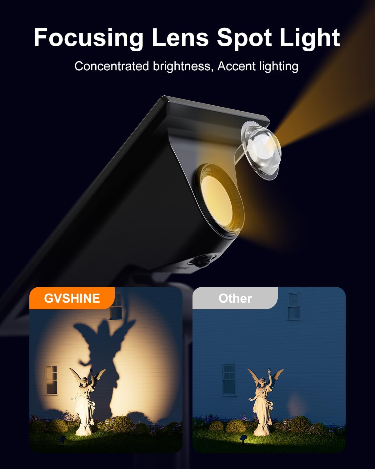 6 Pack Solar Power Spot Lights Outdoor Waterproof LED Dusk to Dawn Landscape Spotlight for Outside Yard, Tree, Flag, Yard, Garden, Statues, 3 Modes, 18 Hours Accent Ambient Lighting - Warm White