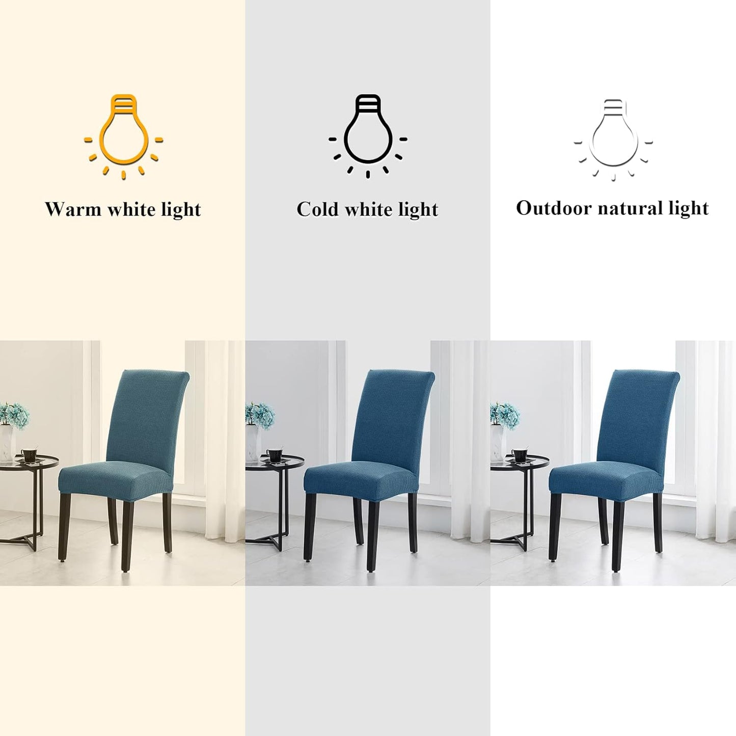 Joccun Chair Covers for Dining Room Set of 6,Chair Slipcovers Stretch Dining Room Chair Covers Seat Protector,Washable Parsons Chair Cover for Home,Hotel,Banquet(Dark Blue,6 Pack)