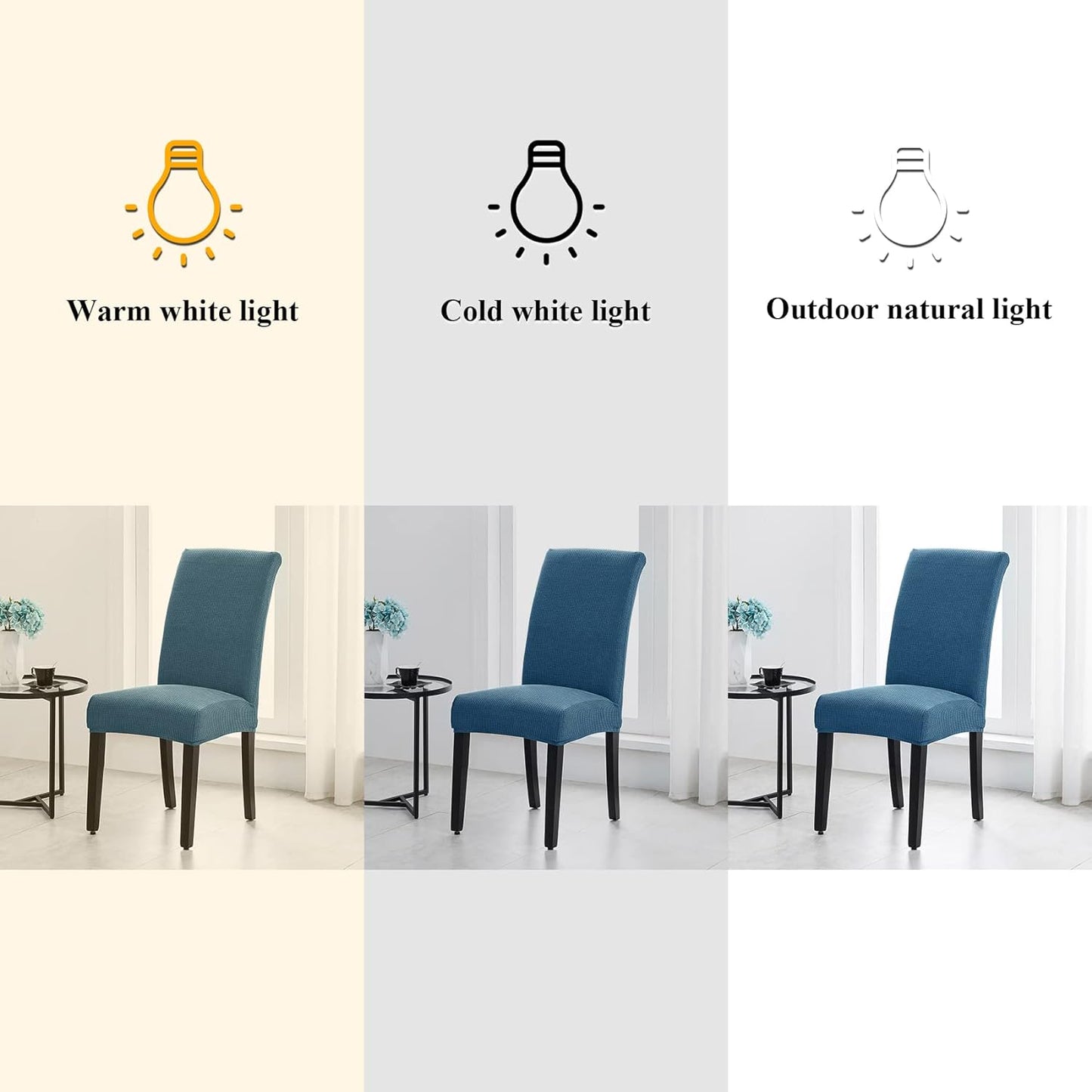 Joccun Chair Covers for Dining Room Set of 4,Chair Slipcovers Stretch Dining Room Chair Covers Seat Protector,Washable Parsons Chair Cover for Home,Hotel,Banquet(Dark Blue,4 Pack)