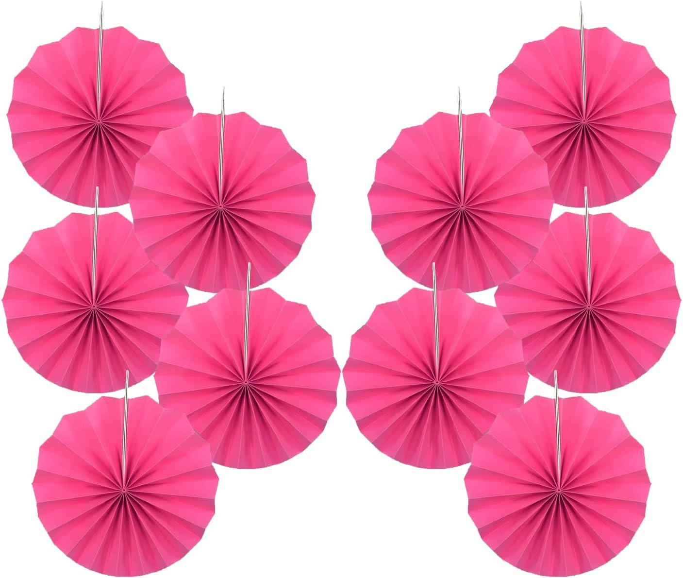 Red Graduation Party Decor,Girls Party Decorations ,Party Supplies Party Fans 8in, Anniversary Decorations for Party,Wedding Graduation Events Accessories 30 Color DIY Set （Rose Red）