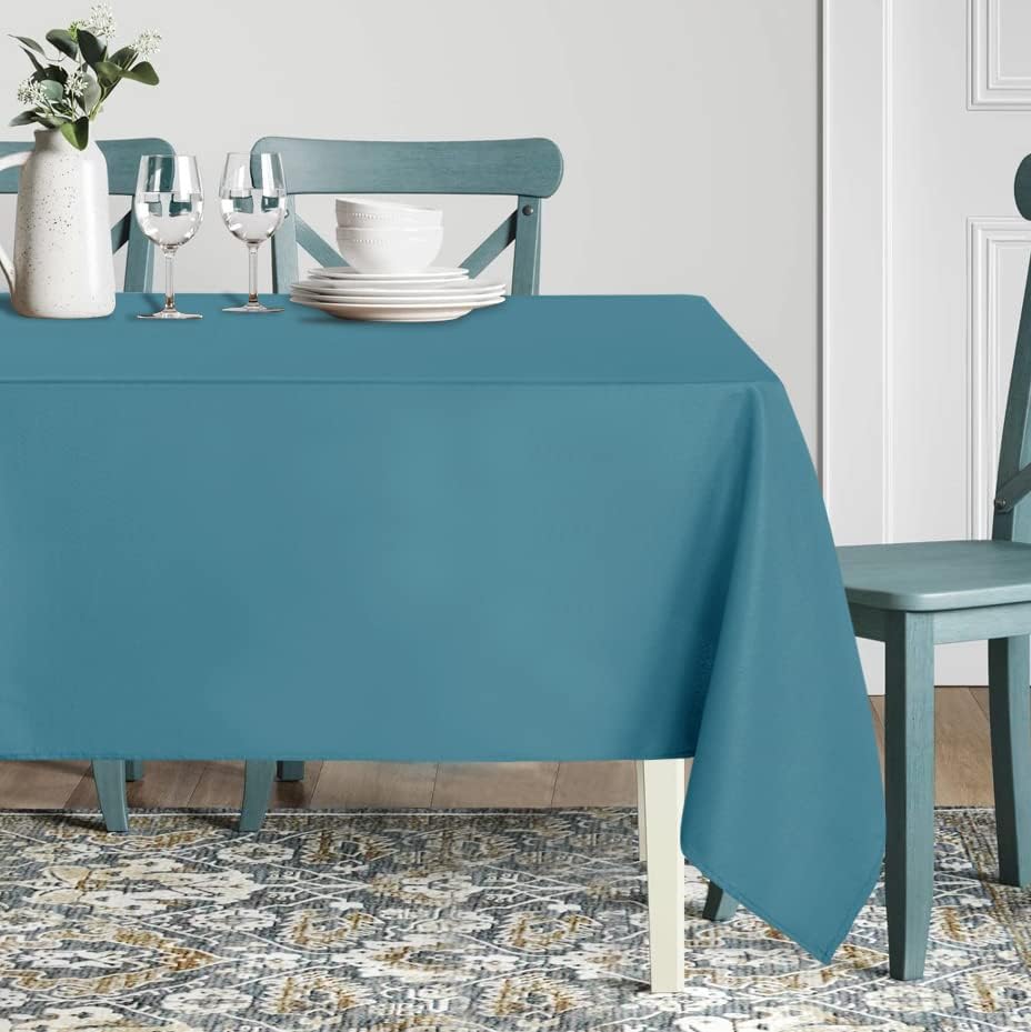 sancua Square Tablecloth - 70 x 70 Inch - Stain and Wrinkle Resistant Washable Polyester Table Cloth, Decorative Fabric Table Cover for Dining Tables, Buffet Parties and Camping, Teal