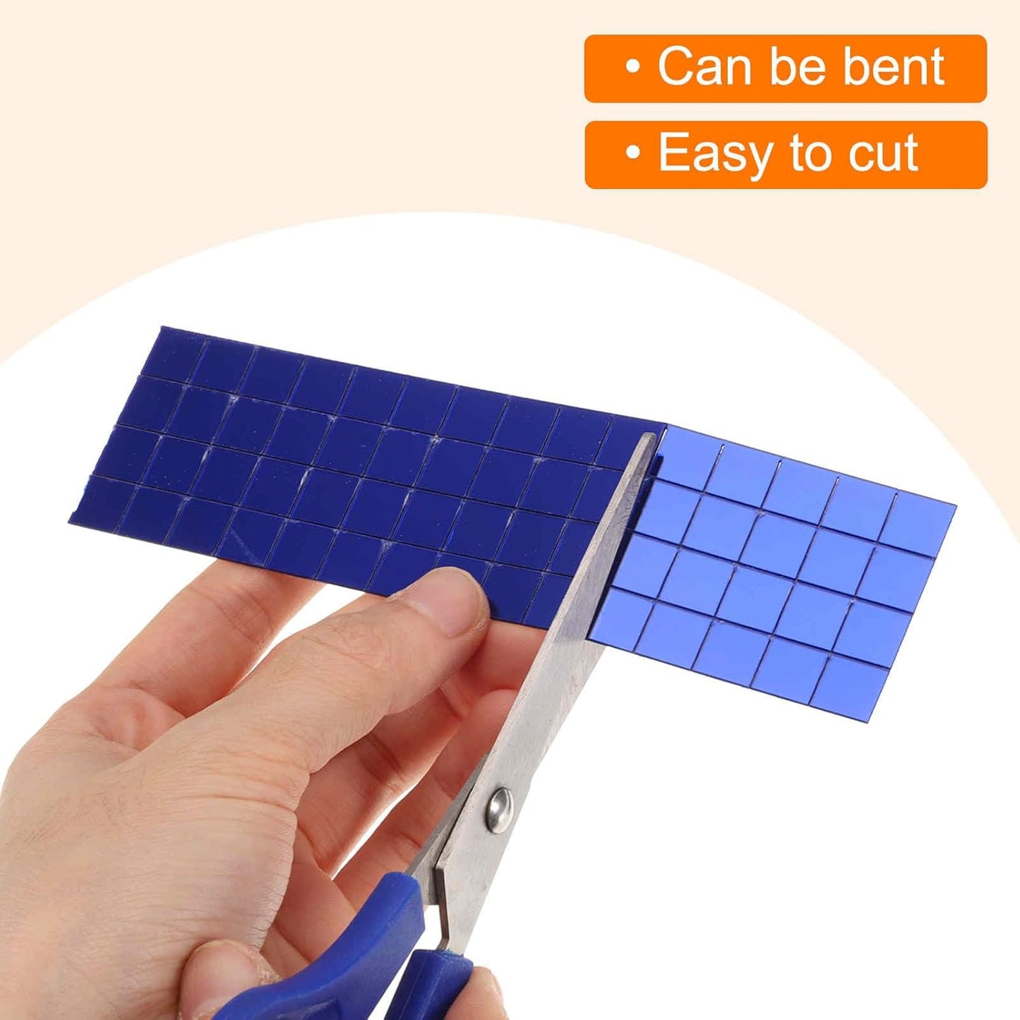 HARFINGTON 10 Sheet 4800 Pieces Self Adhesive Mirror Mosaic Tiles 5x5mm Small Square Mirror Tiles Sticker Disco Ball Stickers Mini Glass Tiles for DIY Craft Party Home Decoration, Rose Gold