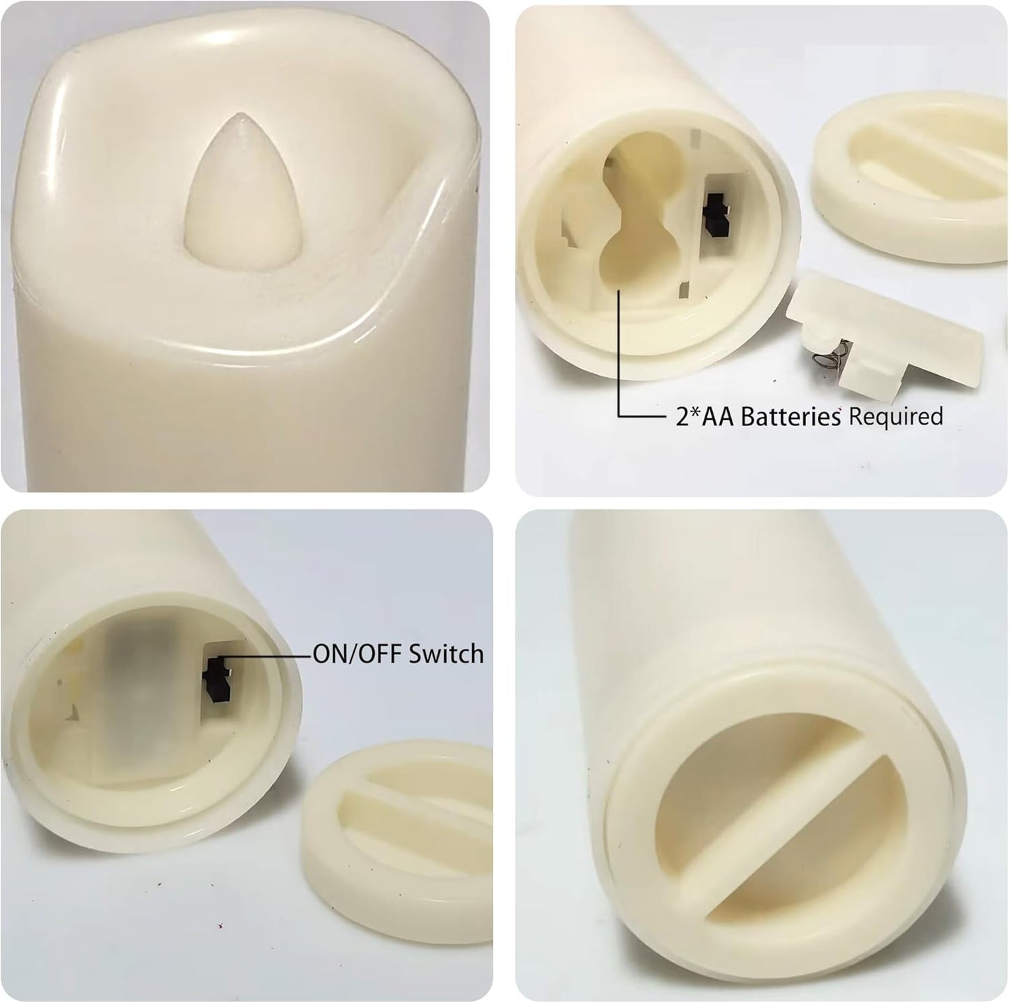 CANDLE CHOICE Waterproof Outdoor Battery Operated Flameless Candles with Auto Timer Flickering Plastic Resin Electric LED Slim Pillar Lights for Lantern Patio Garden Wedding Decorations 2”x5” 2 Pack