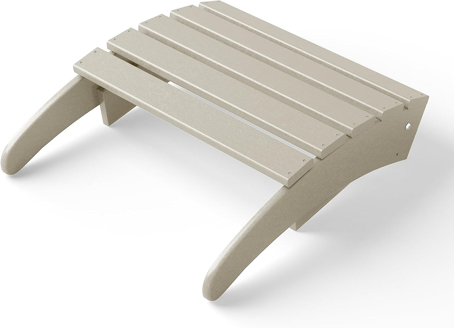 WestinTrends Outdoor Ottoman, Patio Adirondack Ottoman Foot Rest, All Weather Poly Lumber Folding Foot Stool for Adirondack Chair, Widely Used for Outside Porch Pool Lawn Backyard, Sand