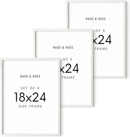 HAUS AND HUES Standalone White Oak Frame Set of 3-18x24