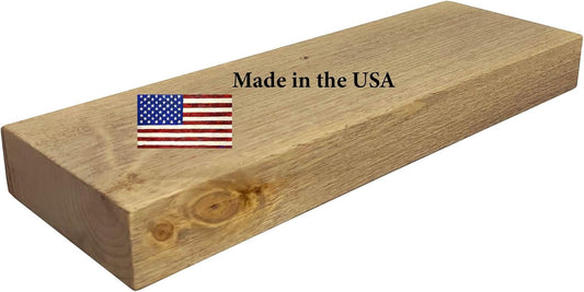 joelsantiques - 18 Inch Wooden Floating Shelves for Wall - 18x6x2 in - Made of Natural Wood - Short Heavy Duty Rustic Wall Shelves for Bedroom - Perfect for Bathroom, Kitchen - Natural