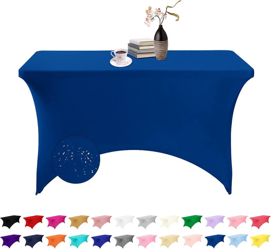 Spandex 4ft Waterproof Table Cover for Party,Wedding, Banquet, and Events(Classicbule)