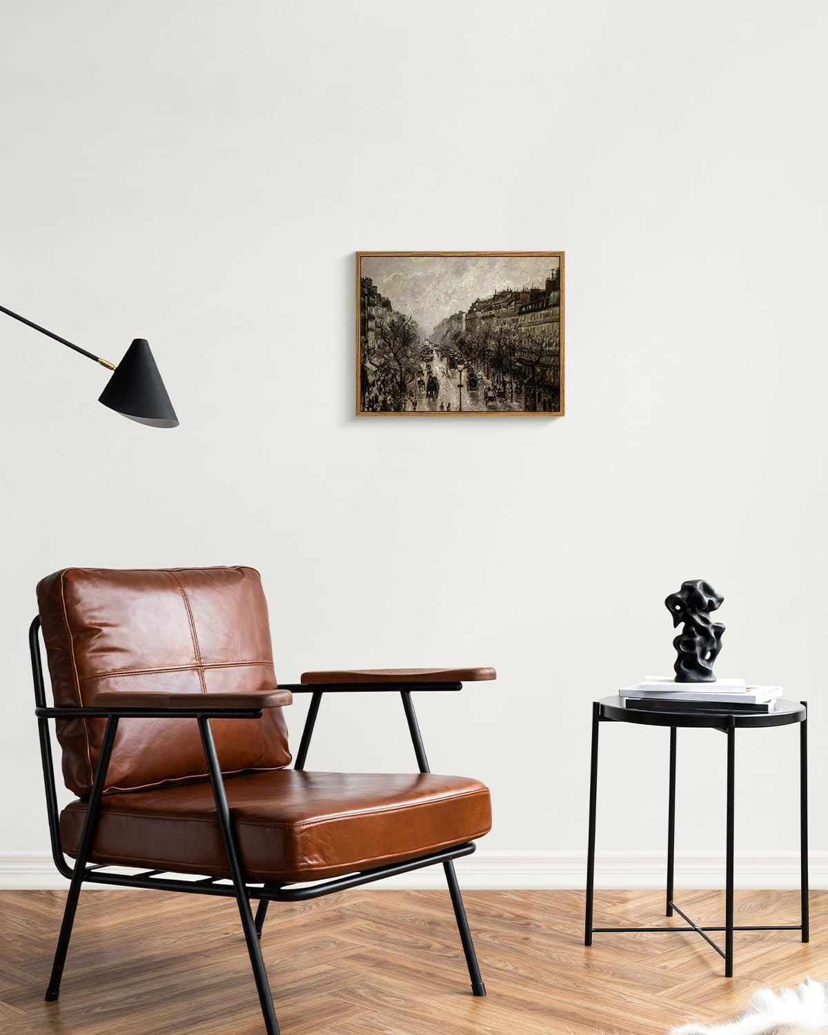 VIYYIEA Framed Canvas Wall Art Home Decor for Living Room Classical Cityscape Artwork Vintage Oil Painting Prints Parisian Street Wall Decor Bathroom Wall Pictures Farmhouse Office Home Decor 11x14in