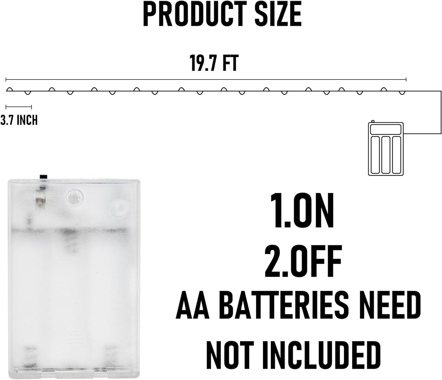 Dazzle Bright Fairy Lights Battery Operated, 2 Pack Total 40FT 120LED Silver Wire Waterproof Battery Operated String Lights, Christmas Decorations for Indoor Outdoor Bedroom Yard Decor, White