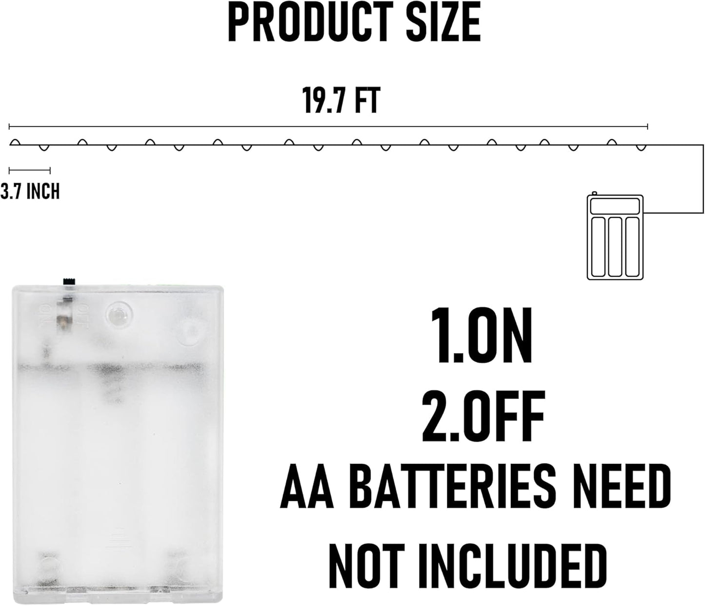 Dazzle Bright Fairy Lights Battery Operated, 20 FT 60 LED Silver Wire Waterproof Battery Operated String Lights, Christmas Decorations for Indoor Outdoor Bedroom Yard Party Decor, Warm White