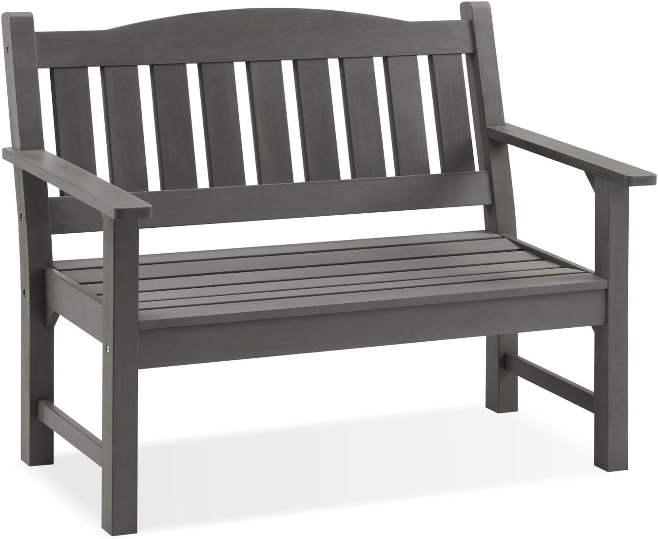 Psilvam 2-Person Outdoor Memorial Bench, All-Weather Poly Lumber Garden Bench, Rot-Resistant Outdoor Patio Bench for Park,Porch,and Church(Grey)