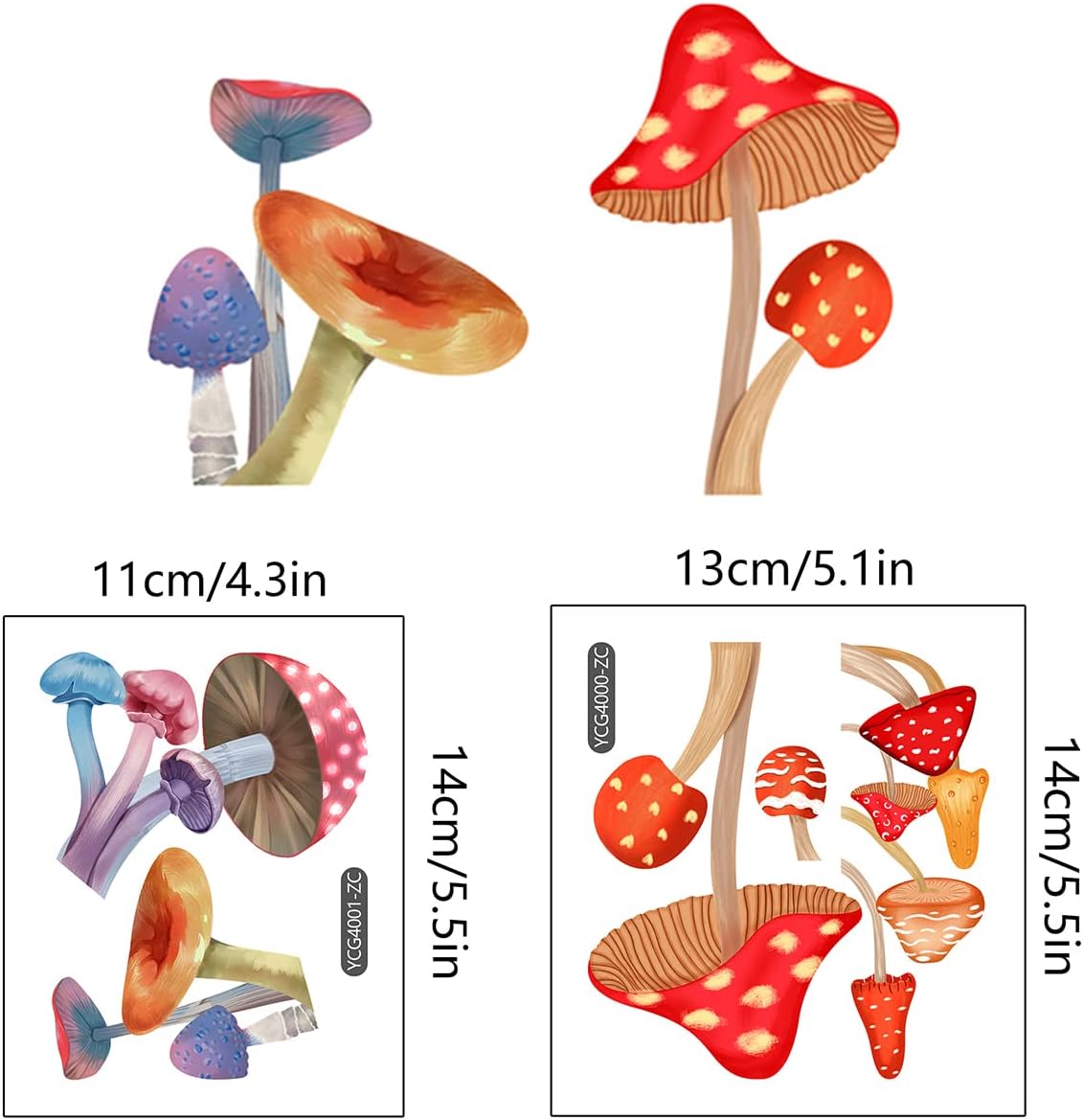 Luminous Window Wall Decals Switch Sticker Decoration Stickers for Home Office School Mushroom