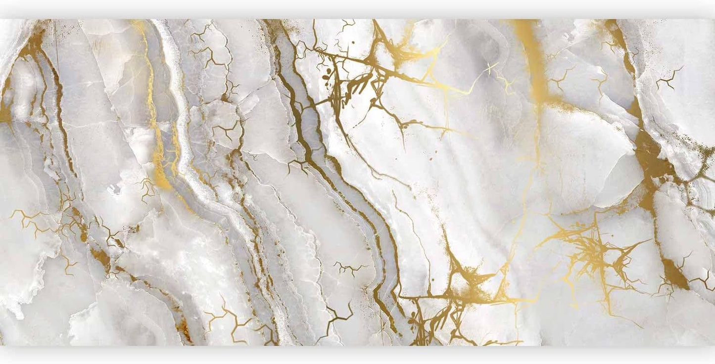 artgeist Premium Wall Mural Marble Stone 216x98 in - Non-Woven Photo Wallpaper Art Print Fleece Wall Mural Decoration Poster Picture Design White f-C-10015-a-a