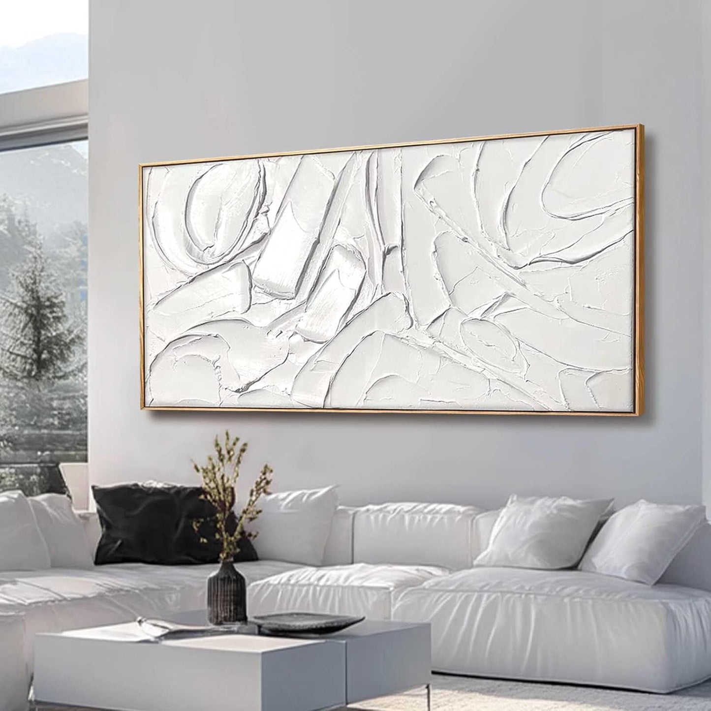 XIANSHOU Abstract Canvas Wall Art Simple Wall Pictures Textured Wall Decor 36"x70" Wall Decorations for Bedroom Decorative Painting for Dining Room