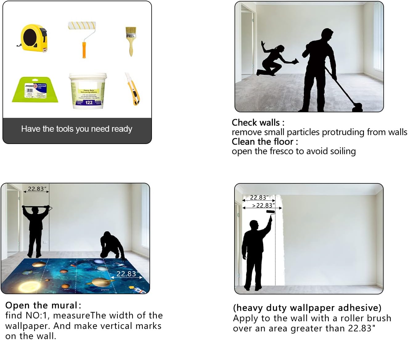 Kids Universe Planet Galaxy Wallpaper Solar System Starry bight Sky Ceiling Nursery Wall Mural - 91"x65"（Not Peel and Stick）