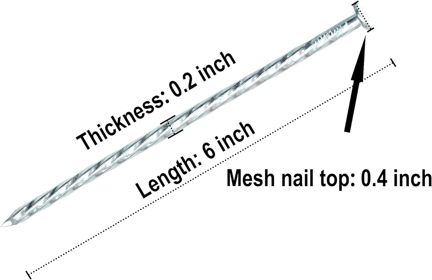 50/100/150 Pack 6" Solid Galvanized Non-Rust Metal Garden Stakes Spiral Landscape Edging Anchors for Paver Edging, Gardening, House Construction, etc (150)