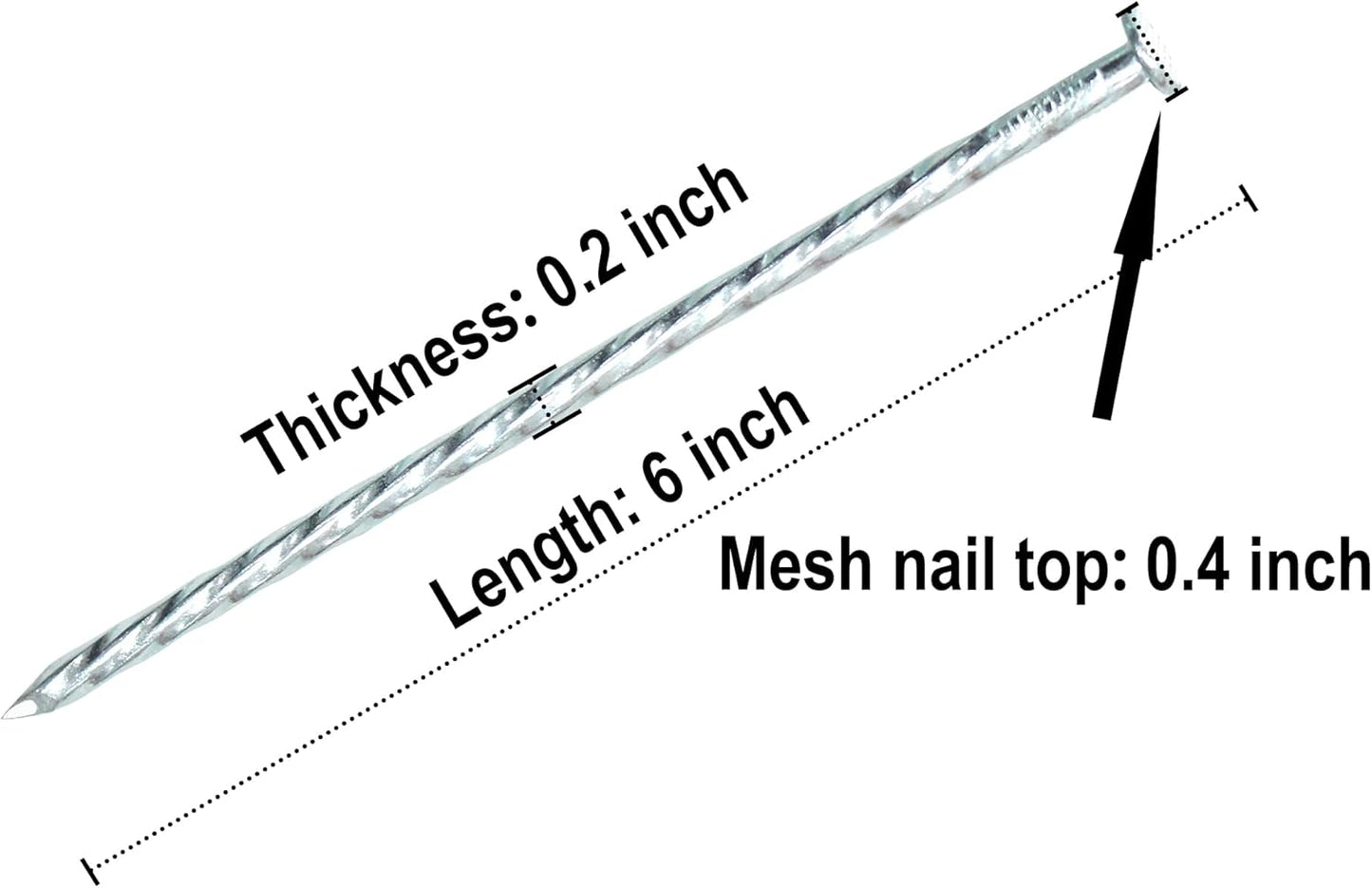 50/100/150 Pack 6" Solid Galvanized Non-Rust Metal Garden Stakes Spiral Landscape Edging Anchors for Paver Edging, Gardening, House Construction, etc (50)