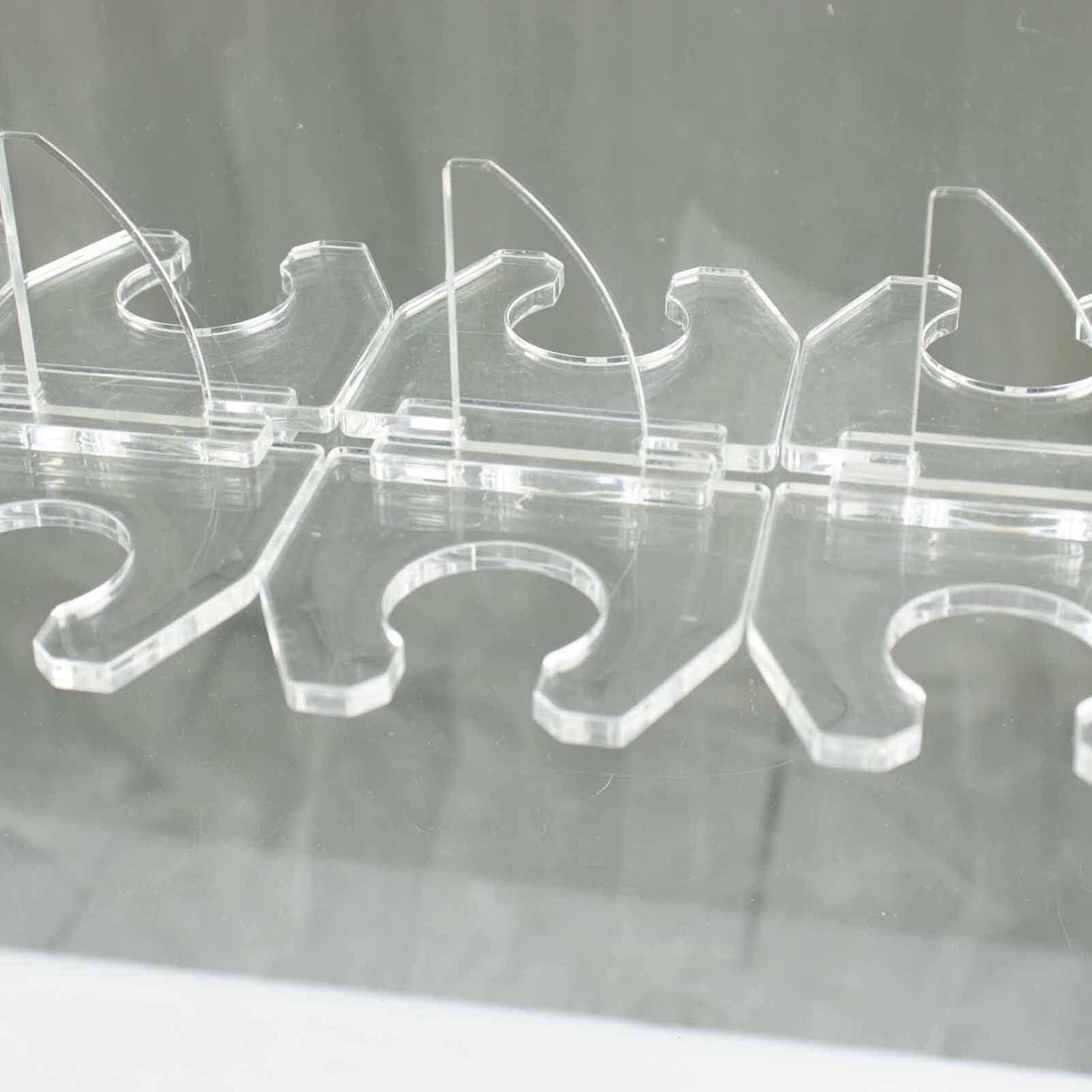 Tableclothsfactory 20 Pack | 3" Clear Acrylic Glass Holder Hooks for Double Side Display On Champagne Rack Stand