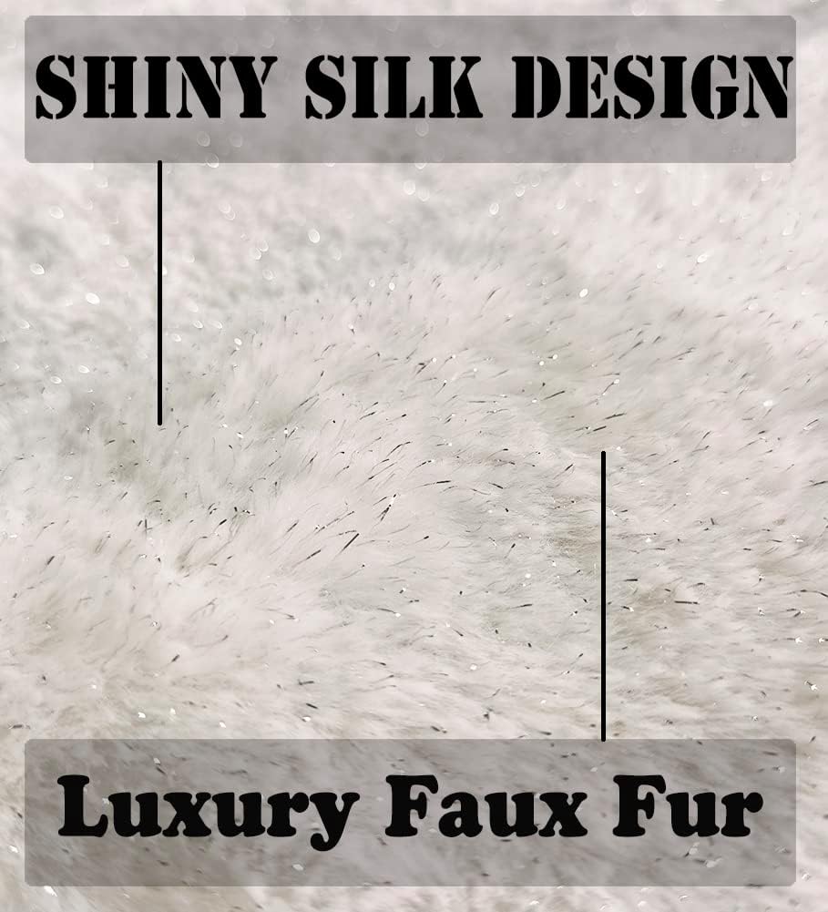 AISENO 36 Inch Christmas Tree Skirt Faux Fur Bright Silk Shiny Decoration for Christmas Tree Plush Merry Christmas Decorations Decor