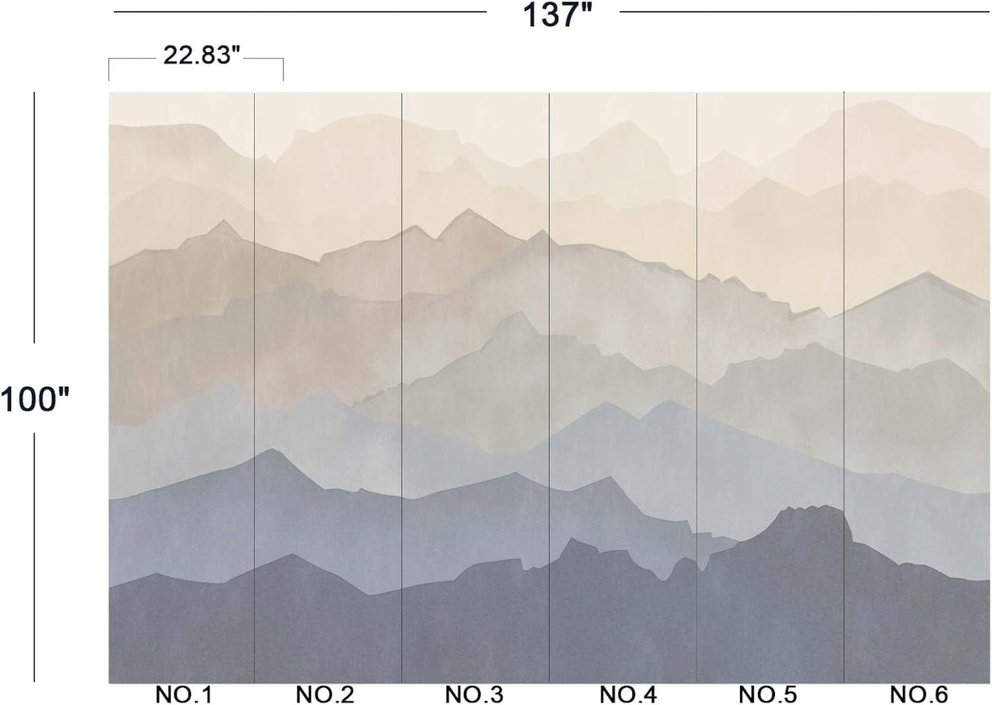 Oil Painting Peaks Wall Mural Wallpaper for Bedroom 137" x 100"