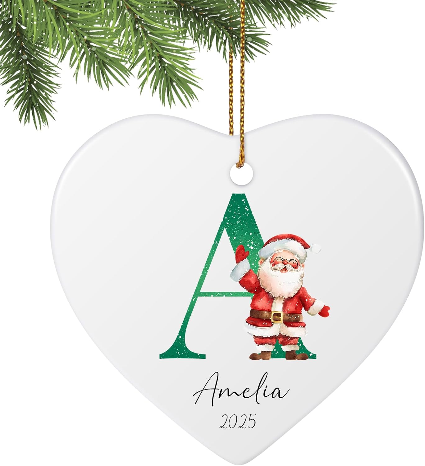 Personalized Christmas Ornaments 2025, Custom Initial Ornaments A-Z Monogram Ceramic Christmas Ornament