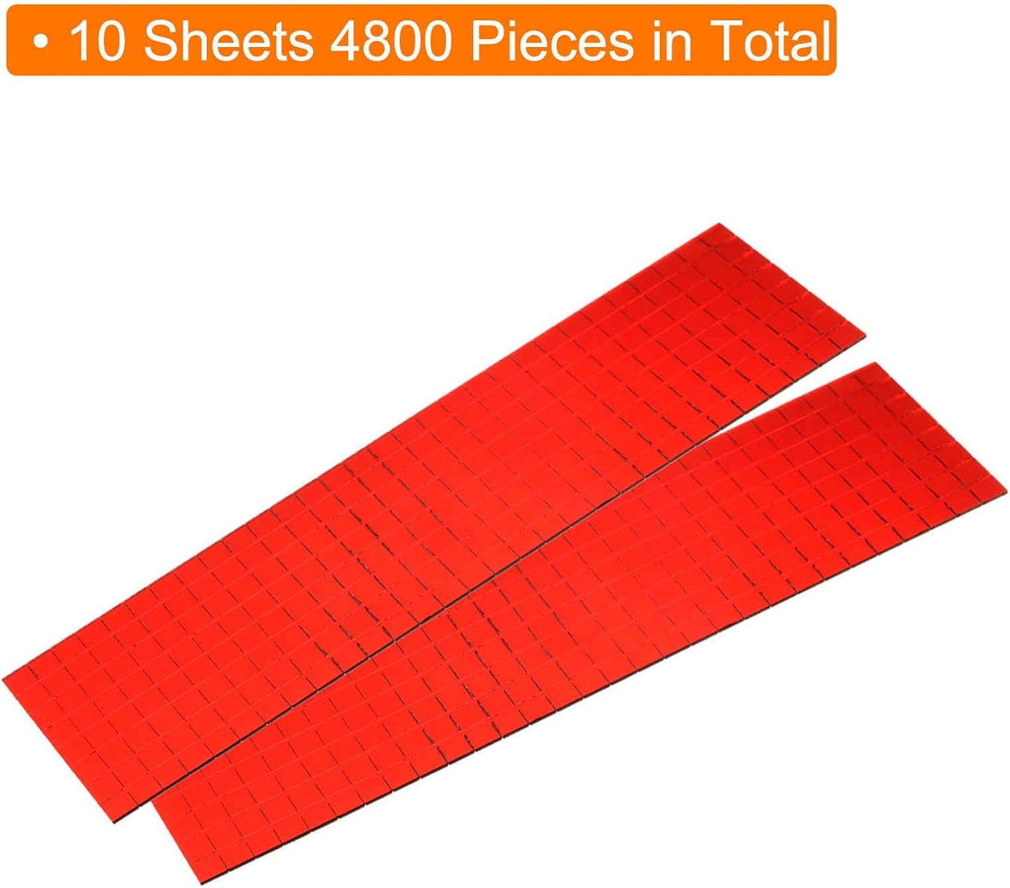HARFINGTON 10 Sheet 4800 Pieces Self Adhesive Mirror Mosaic Tiles 5x5mm Small Square Mirror Tiles Sticker Disco Ball Stickers Mini Glass Tiles for DIY Craft Party Home Decoration, Red