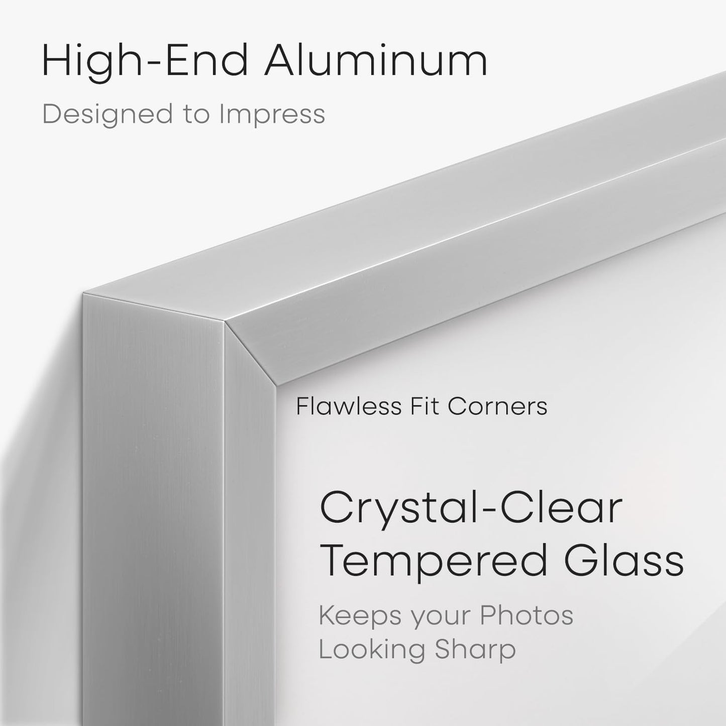 Homeforia 8.5 x 14 Marriage License Silver Frame, High End Metal 8.5x14 Marriage Certificate Frames, 14x8.5 Picture Frame for Wall & Tabletop, 8.5 by 14 Photo Frame, Tempered Glass, Wall Kit, Set of 1