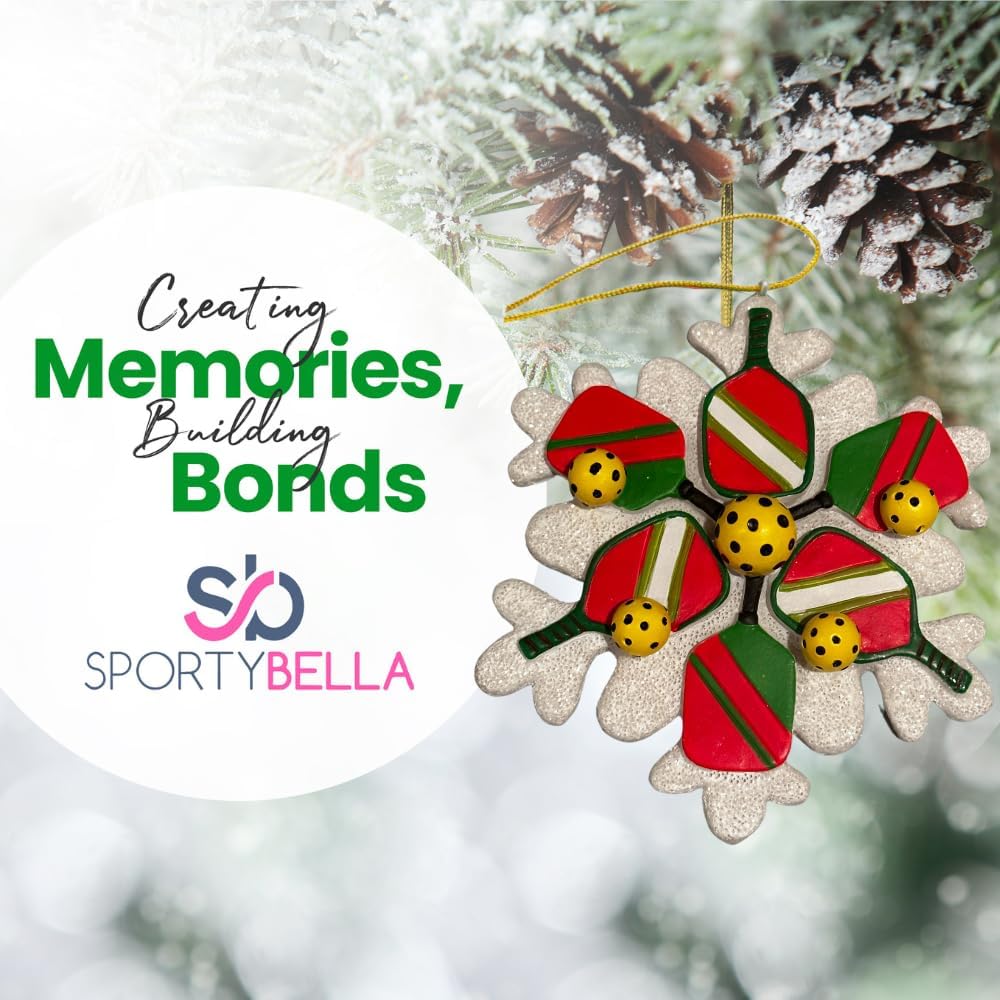 Sportybella Pickleball Christmas Ornament - Family-Owned Business, Christmas Tree Decorations for Sports Enthusiasts