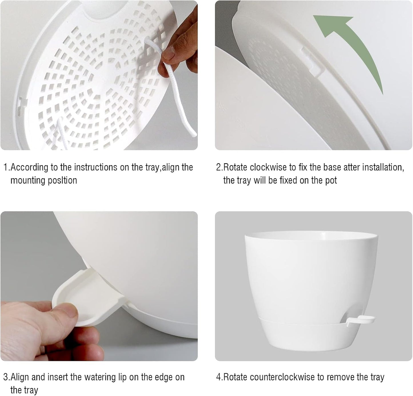 8 inch Hanging Planters, 2 Pack Self Watering Hanging Pots with 20oZ Deep Reservoir for Indoor Outdoor Plants Flowers, White