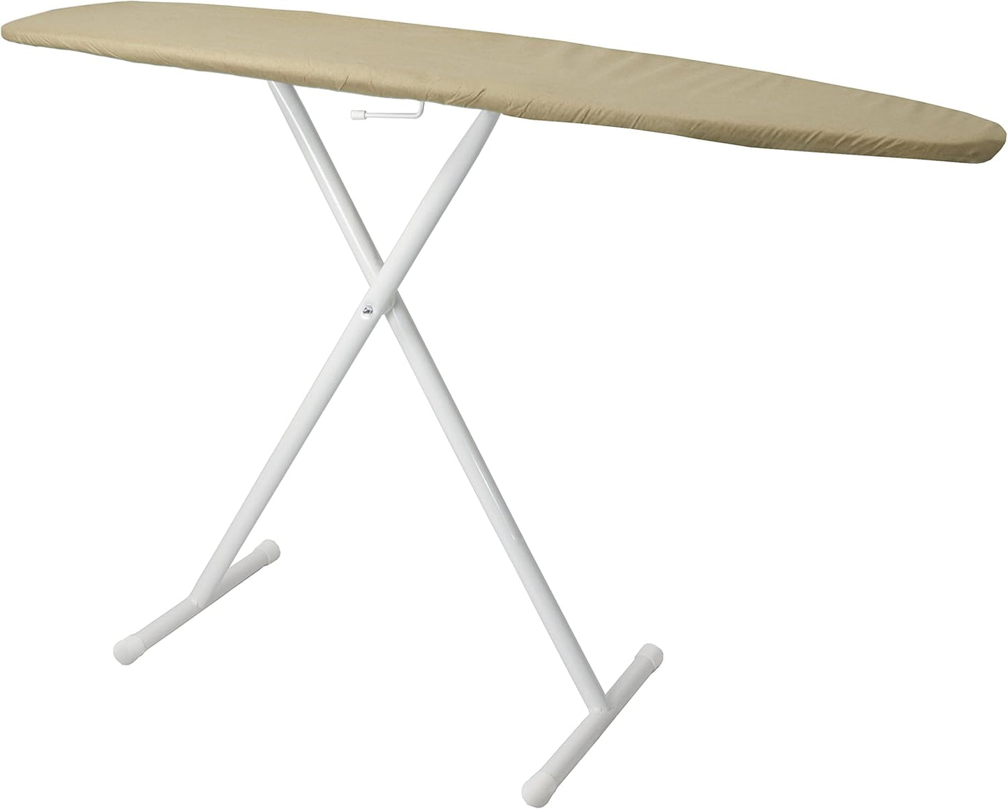 54" Full-Size Adjustable Ironing Board w/Thick Pad Cover, Leg Locking System, Foldable and Collapsible, Heavy-Duty Alloy Steel Construction, Space Saving Design - Khaki