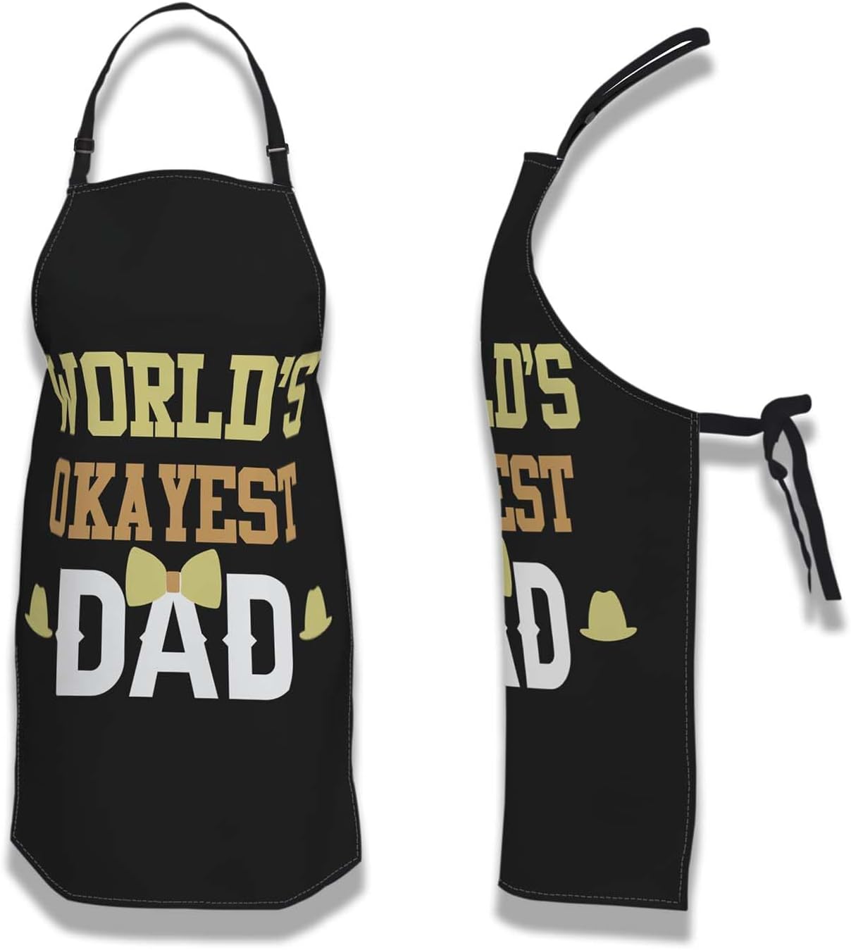 Baking Apron for Women World’s Okayest Dad Mans Aprons for Cooking Funny for Kitchen Cooking Restaurant BBQ Painting Crafting 27” (W) x 31” (H), Waterproof Aprons