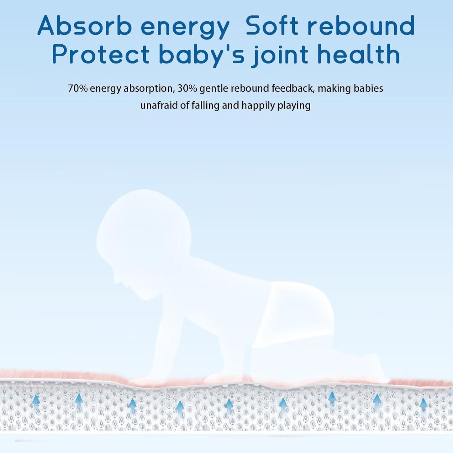 Baby Play Mat for Floor Tummy Time Mat Nursery Rug Muscle Mat Area Rug Playroom Rug Tatami Mat 6'7"x5'11" Memory Foam 1.3" Thick Crawling Mat for Babies,Toddlers, Infants, Kids(Light Gray)