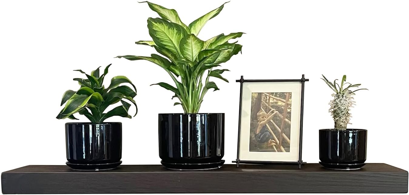 Joel's Antiques 30 Inch Wooden Floating Shelves for Wall - 30x8x2 in - Made of Natural Wood - Heavy Duty Rustic Wall Shelves - Made in USA - Perfect for Living Room, Kitchen - Mocha