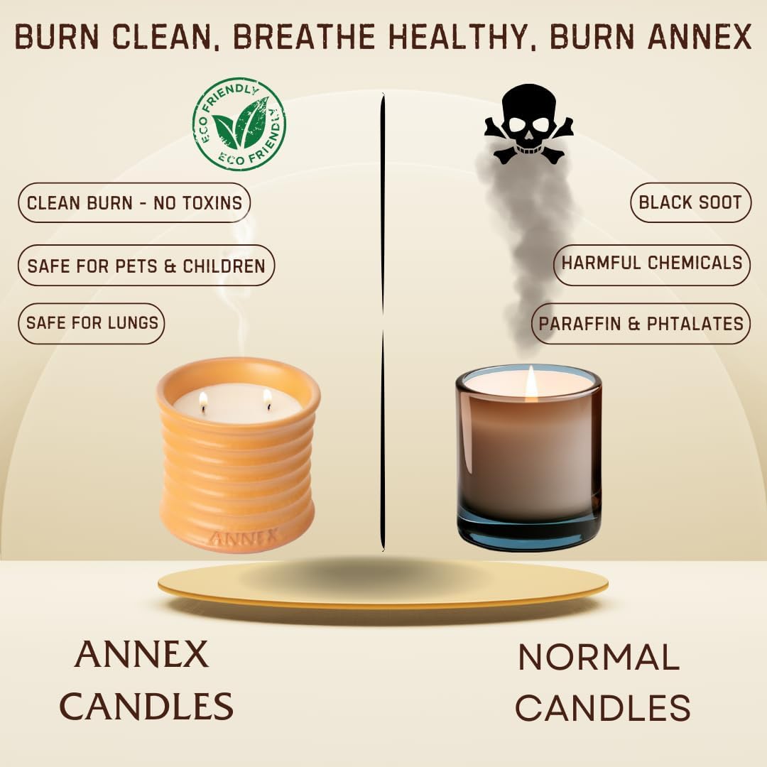 Scented Luxury Candles in Handmade Ceramic Jars, Soy Wax | Orange Blossom – Orange & Mimosa, Large Candle | Non Toxic, 2 Wicks, Reusable Big Orange Jar | Natural Spring Aromatherapy for Women & Men