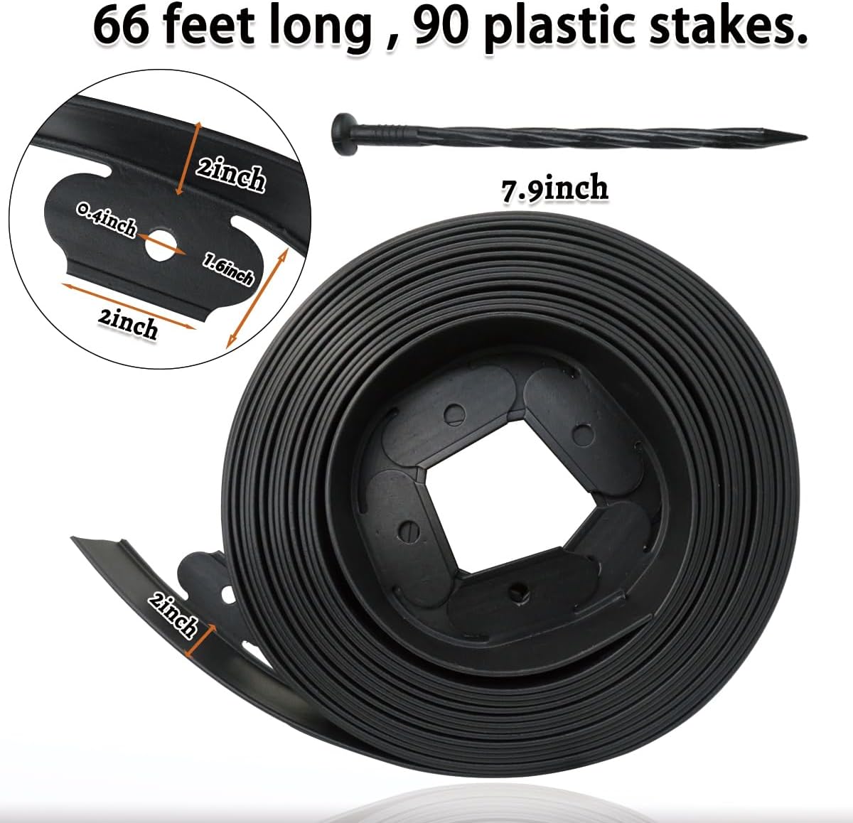 Landscape Edging,Flower Bed Edging no dig，Lawn Edging Garden Edging Border(60feet-Black)