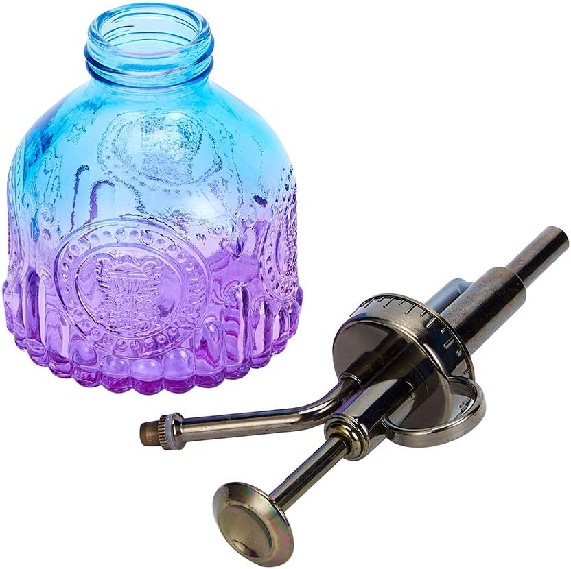 Glass Plant Mister Spray Bottle, Vintage Plant Spritzer, Succulent Watering Bottle with Top Pump, Small Plant Sprayer Mister Watering Can for Indoor Outdoor House Plant - Blue Purple Gradient