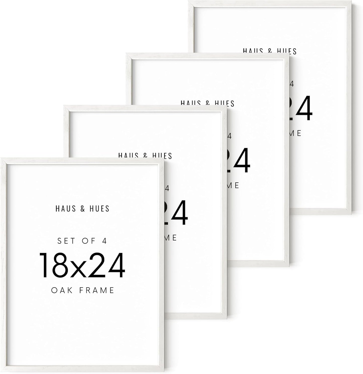 HAUS AND HUES Standalone White Oak Frame Set of 4-18x24