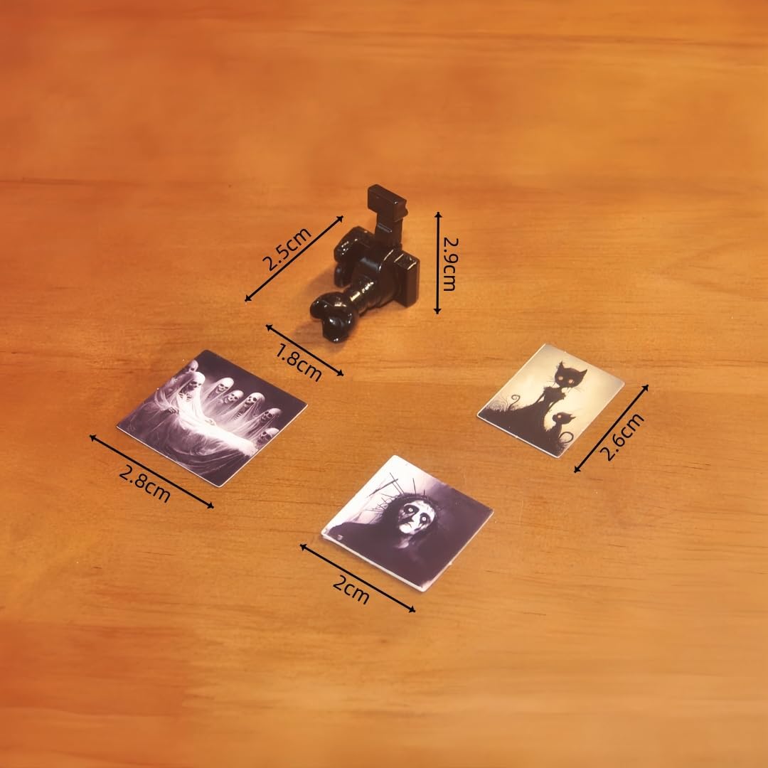 69Pcs Miniature Horror Diorama Set: Mini Black,DSLR Camera Prop, Gothic Posters & Abstract Art for 1:6 Scale Dollhouses - Creepy Display Decor for Adults