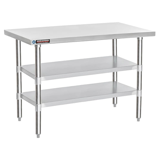 DuraSteel Food Prep Stainless Steel Table - 24 x 60 Inch Commercial Metal Workbench with Adjustable Under Shelf - NSF Certified - for Restaurant, Warehouse, Home, Kitchen, Garage