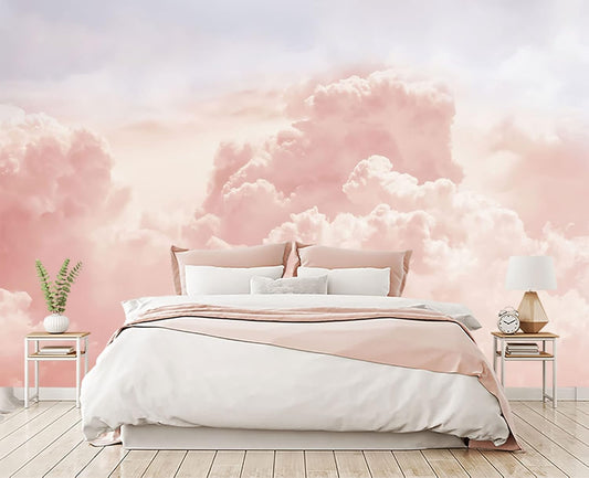 Pink Clouds Wall Mural Wallpaper for Bedroom 103" x 69"