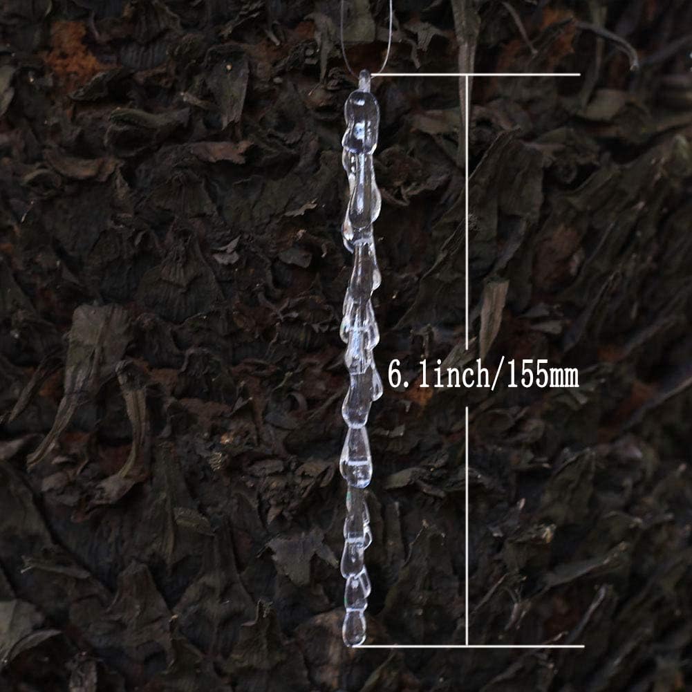 ToBeIT 6.1inch Chrismtas Tree icicles 25Pcs Acrylic Icicles Ornament Set for Chrismtas Decoration(25icicle-6.1inch)