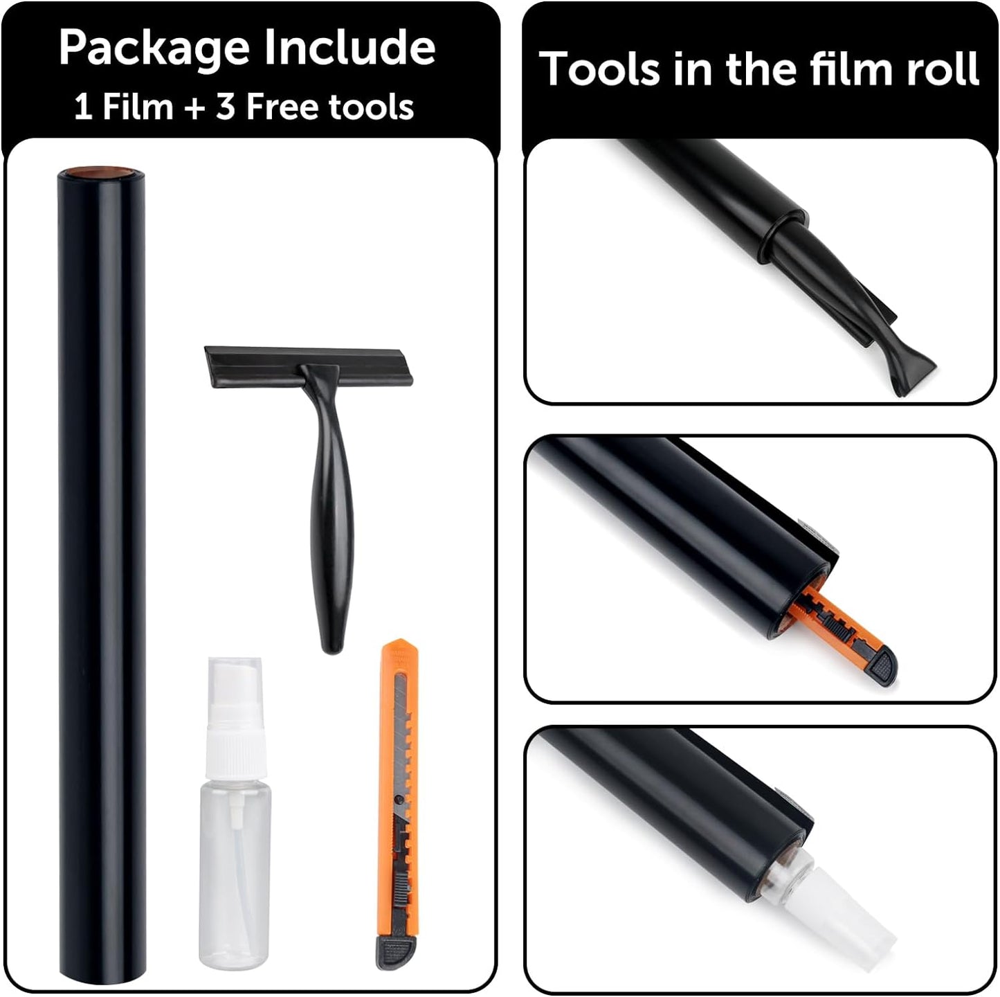 HIDBEA Mirror Blackout Window Film,100% Light Blocking Room Darkening Window Privacy Film,Mirror Glass Window Film Heat Control,Removable Window Cover Tint for Day Sleep(Mirror Black,29.5in x 6.5ft)